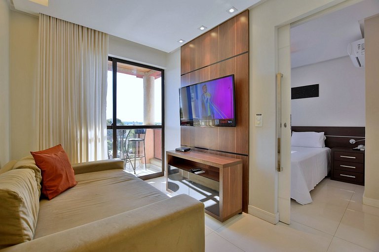 Flat 430 lindo com vista para o lago
