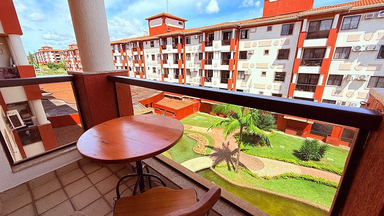 Flat 332 vista lago com 2 camas