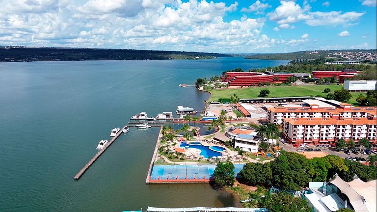 Flat 332 vista lago com 2 camas