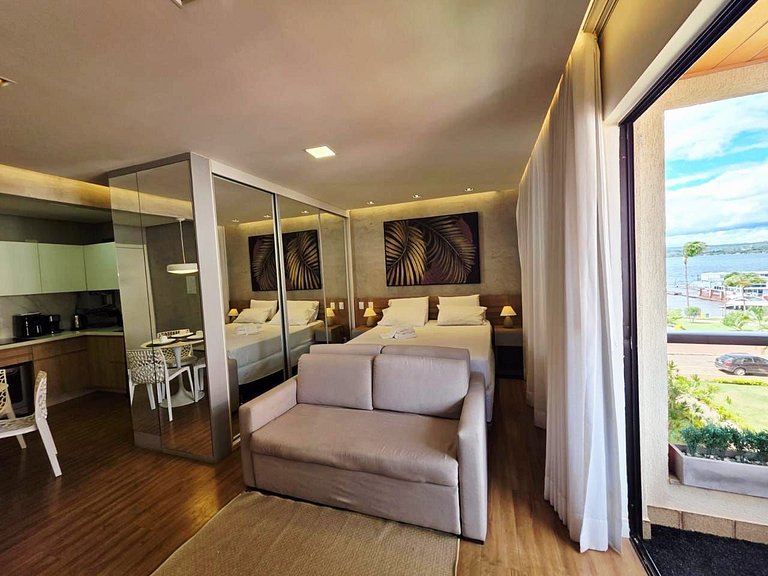 Luxuoso Flat Lake Side com vista para o lago