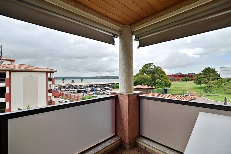 Luxuoso apt 2Q hidro e vista lago