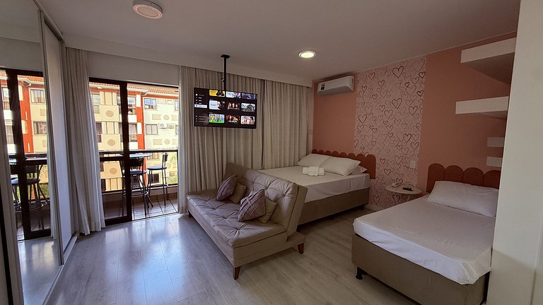 Flat Rosa encantador vista lago